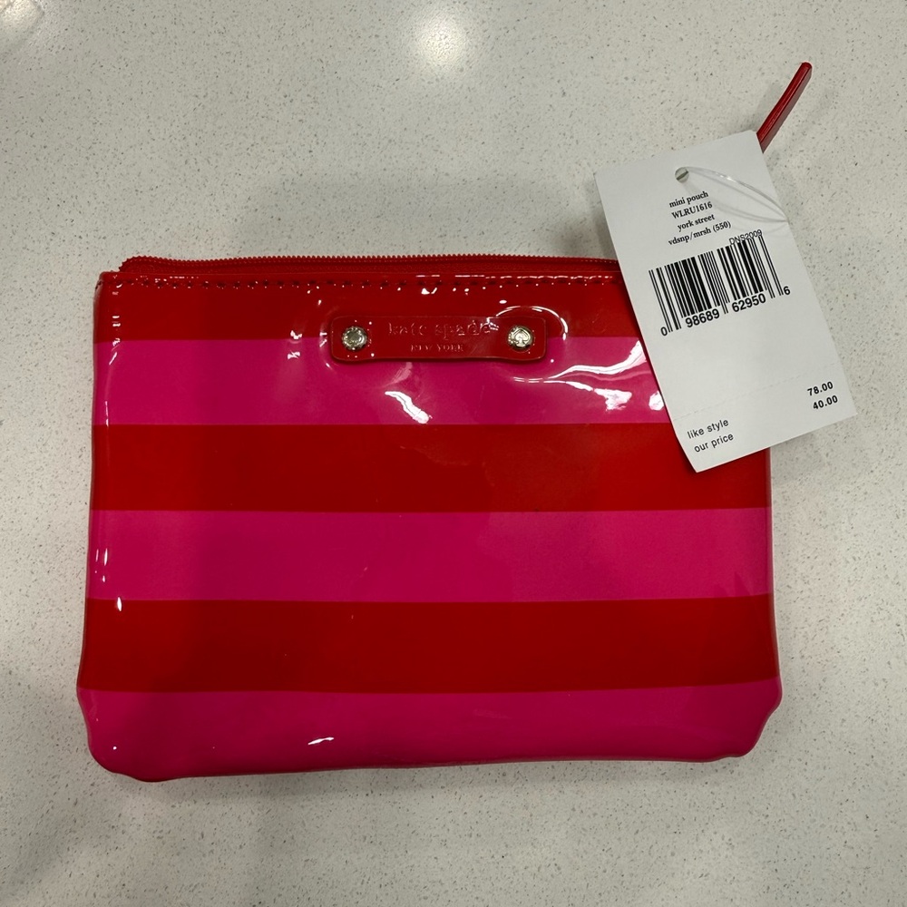 Kate Spade Bold Red and Pink Mini Pouch